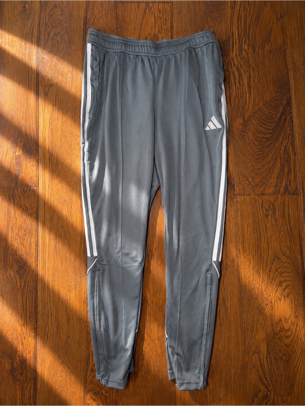 adidas Gray Track Joggers with White Side Stripes Sz 1X NWT